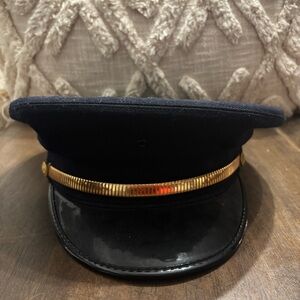 Vintage Fire Department Officer Cap Hat 6 3/4 Cadet Bernard Captain Military